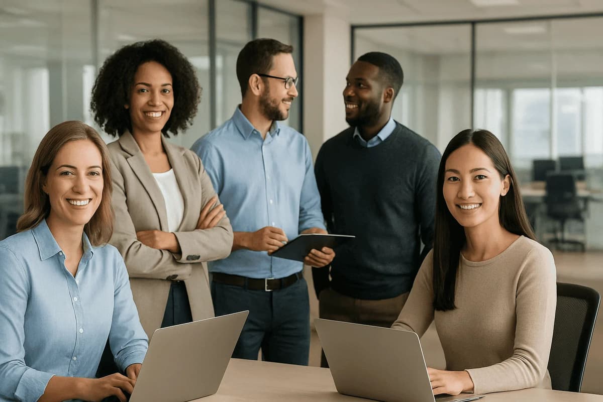 Vertex Global team working in modern office environment